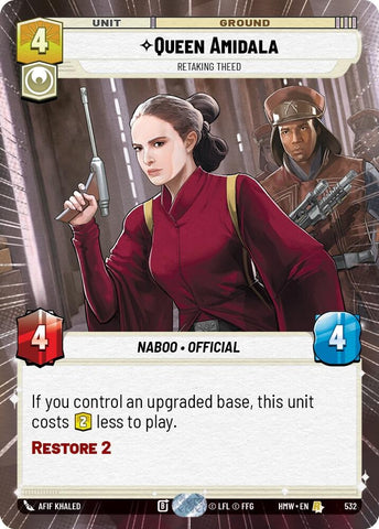 Image for Queen Amidala - Retaking Theed (Hyperspace) (532) (Homeworlds) (HMW) - Star Wars: Unlimited