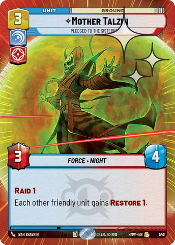 Image for Mother Talzin - Pledged to the Sisterhood (Hyperspace Foil) (549) (Homeworlds) (HMW) - Star Wars: Unlimited
