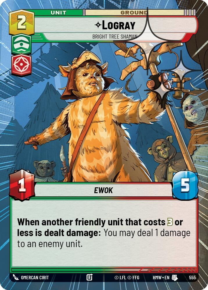 Image for Logray - Bright Tree Shaman (Hyperspace Foil) (555) (Homeworlds) (HMW) - Star Wars: Unlimited