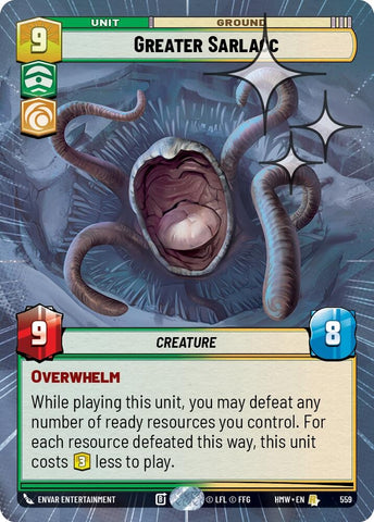 Image for Greater Sarlacc (Hyperspace Foil) (559) (Homeworlds) (HMW) - Star Wars: Unlimited