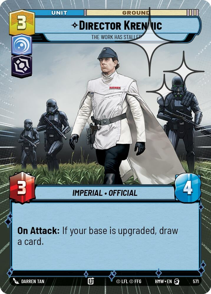 Image for Director Krennic - The Work Has Stalled (Hyperspace Foil) (571) (Homeworlds) (HMW) - Star Wars: Unlimited