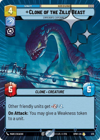 Image for Clone of the Zillo Beast - Emperor's Experiment (Hyperspace Foil) (575) (Homeworlds) (HMW) - Star Wars: Unlimited