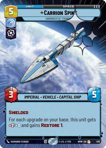 Image for Carrion Spike - Harbinger of Tyranny (Hyperspace Foil) (576) (Homeworlds) (HMW) - Star Wars: Unlimited