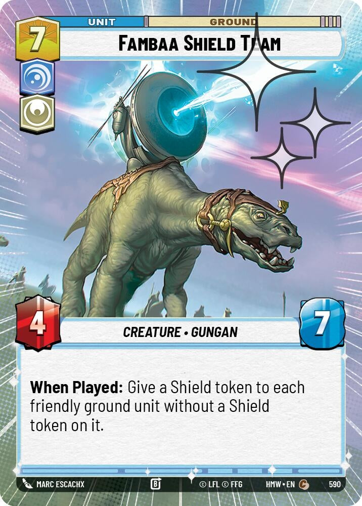 Image for Fambaa Shield Team (Hyperspace Foil) (590) (Homeworlds) (HMW) - Star Wars: Unlimited