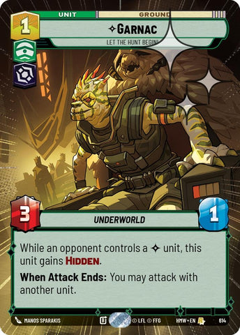 Image for Garnac - Let the Hunt Begin! (Hyperspace Foil) (614) (Homeworlds) (HMW) - Star Wars: Unlimited