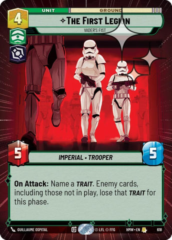 Image for The First Legion - Vader's Fist (Hyperspace Foil) (618) (Homeworlds) (HMW) - Star Wars: Unlimited