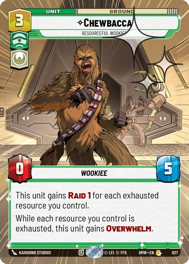 Image for Chewbacca - Resourceful Wookiee (Hyperspace Foil) (627) (Homeworlds) (HMW) - Star Wars: Unlimited