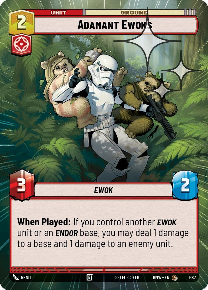 Image for Adamant Ewoks (Hyperspace Foil) (687) (Homeworlds) (HMW) - Star Wars: Unlimited