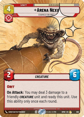 Image for Arena Nexu - Starved for Prey (Hyperspace Foil) (692) (Homeworlds) (HMW) - Star Wars: Unlimited