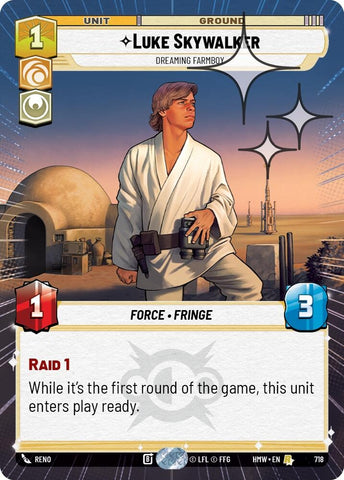 Image for Luke Skywalker - Dreaming Farmboy (Hyperspace Foil) (718) (Homeworlds) (HMW) - Star Wars: Unlimited