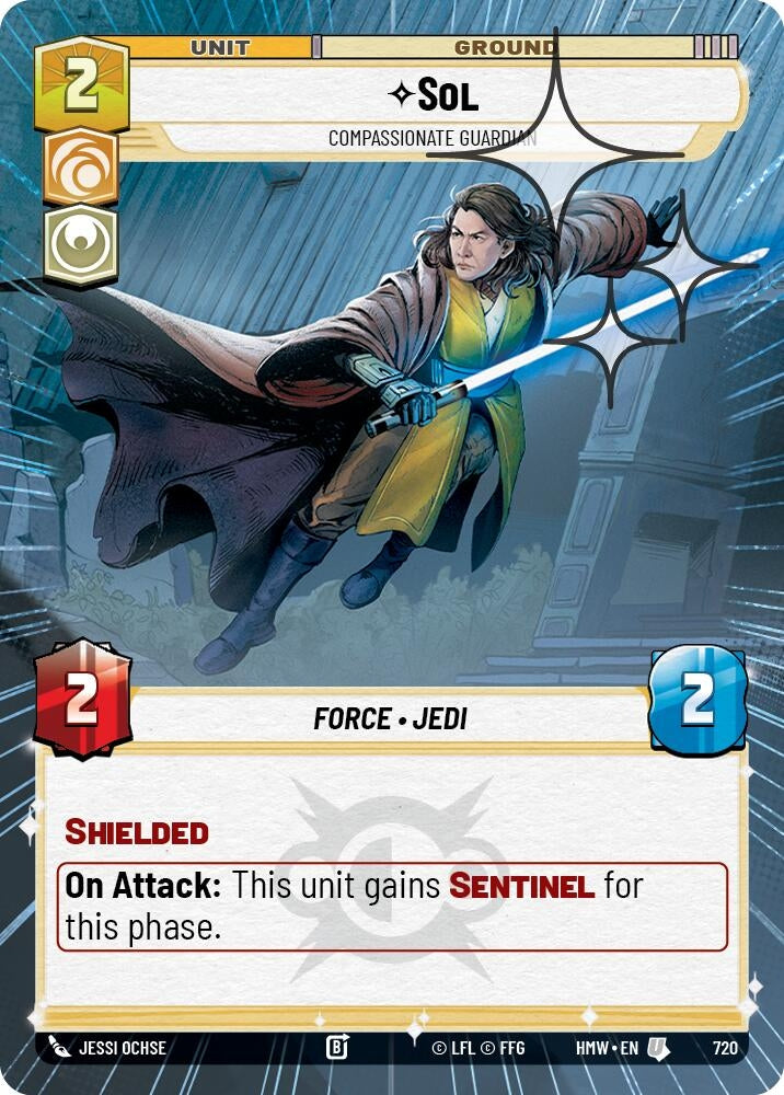 Image for Sol - Compassionate Guardian (Hyperspace Foil) (720) (Homeworlds) (HMW) - Star Wars: Unlimited