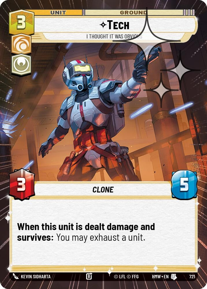 Image for Tech - I Thought It Was Obvious (Hyperspace Foil) (721) (Homeworlds) (HMW) - Star Wars: Unlimited