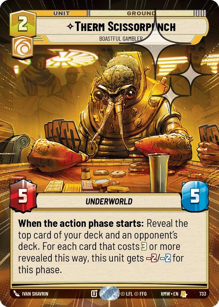 Image for Therm Scissorpunch - Boastful Gambler (Hyperspace Foil) (733) (Homeworlds) (HMW) - Star Wars: Unlimited