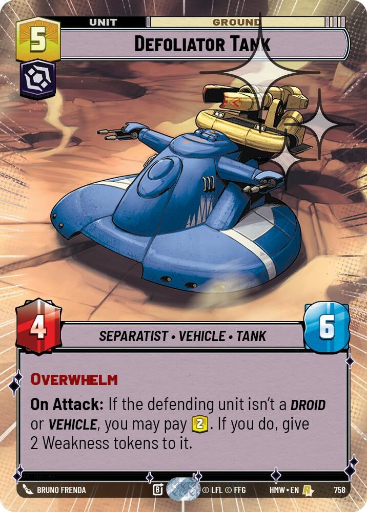 Image for Defoliator Tank (Hyperspace Foil) (758) (Homeworlds) (HMW) - Star Wars: Unlimited