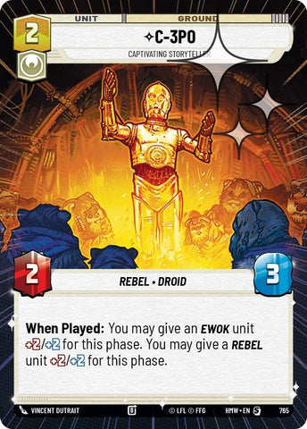 Image for C-3PO - Captivating Storyteller (Hyperspace Foil) (765) (Homeworlds) (HMW) - Star Wars: Unlimited