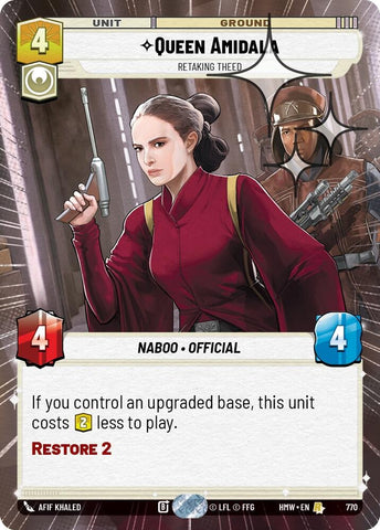 Image for Queen Amidala - Retaking Theed (Hyperspace Foil) (770) (Homeworlds) (HMW) - Star Wars: Unlimited