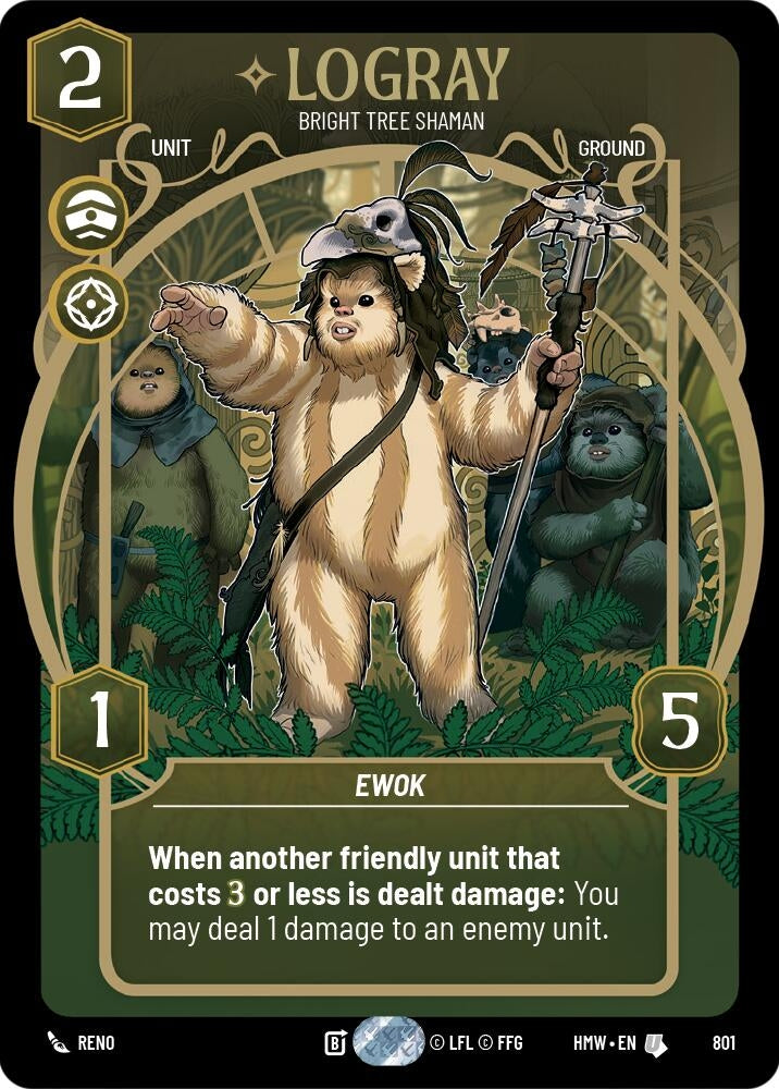Image for Logray - Bright Tree Shaman (Prestige) (801) (Homeworlds) (HMW) - Star Wars: Unlimited