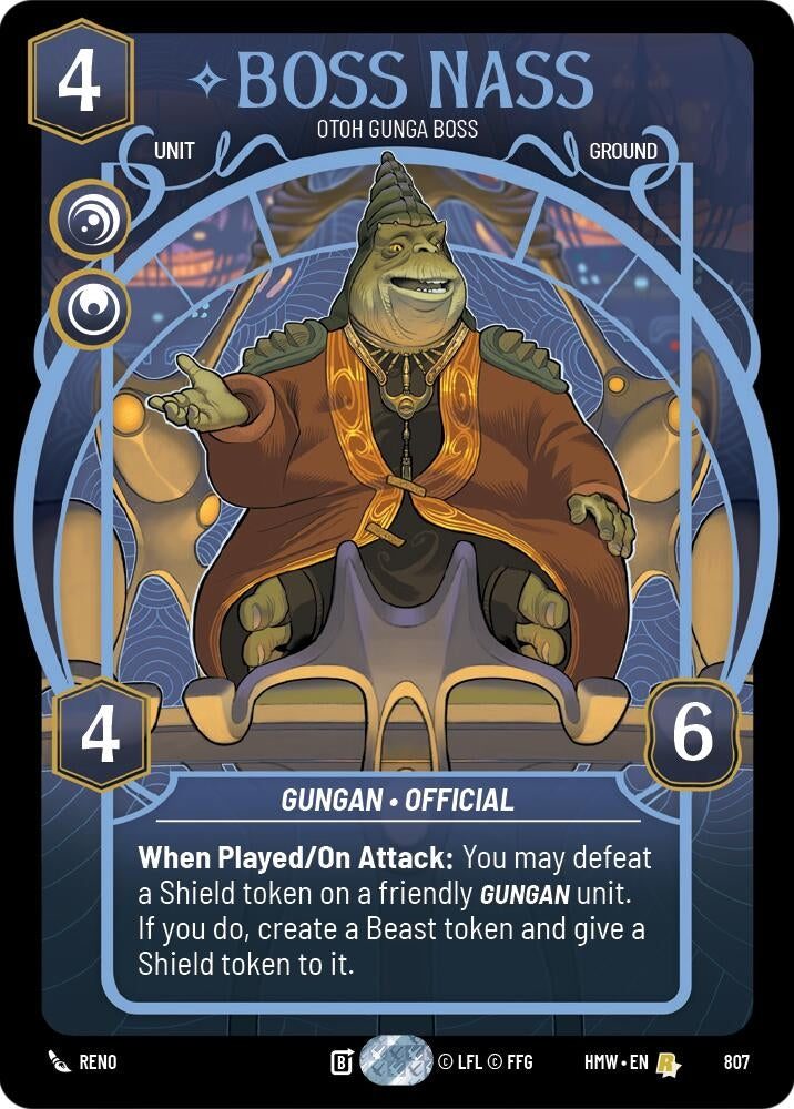 Image for Boss Nass - Otoh Gunga Boss (Prestige) (807) (Homeworlds) (HMW) - Star Wars: Unlimited