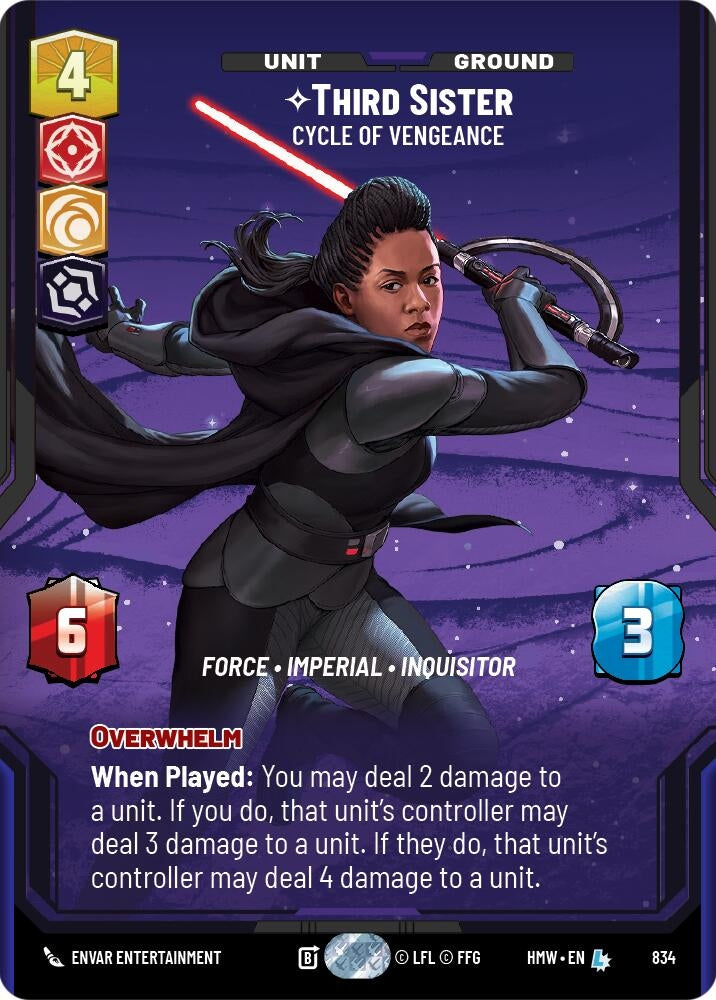 Image for Third Sister - Cycle of Vengeance (Prestige) (834) (Homeworlds) (HMW) - Star Wars: Unlimited