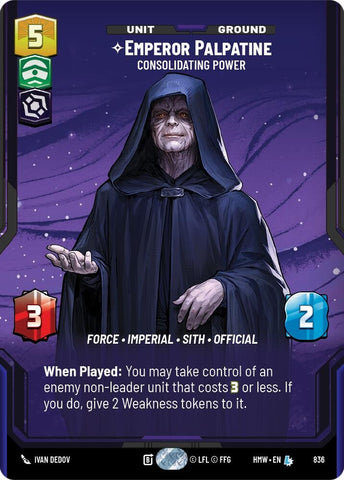Image for Emperor Palpatine - Consolidating Power (Prestige) (836) (Homeworlds) (HMW) - Star Wars: Unlimited