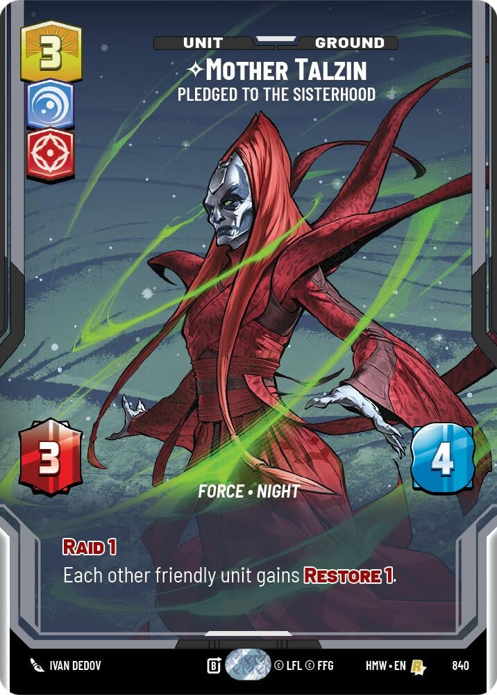 Image for Mother Talzin - Pledged to the Sisterhood (Prestige) (840) (Homeworlds) (HMW) - Star Wars: Unlimited