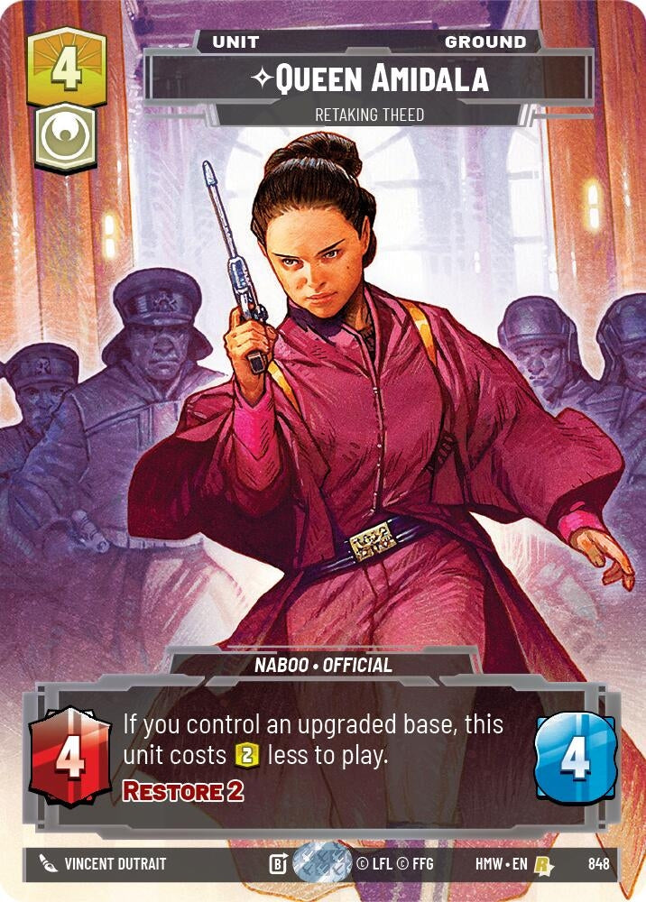 Image for Queen Amidala - Retaking Theed (Prestige) (848) (Homeworlds) (HMW) - Star Wars: Unlimited