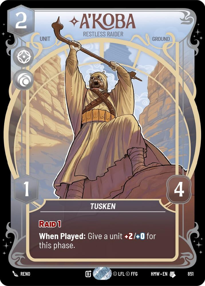 Image for A'Koba - Restless Raider (Prestige Foil) (851) (Homeworlds) (HMW) - Star Wars: Unlimited