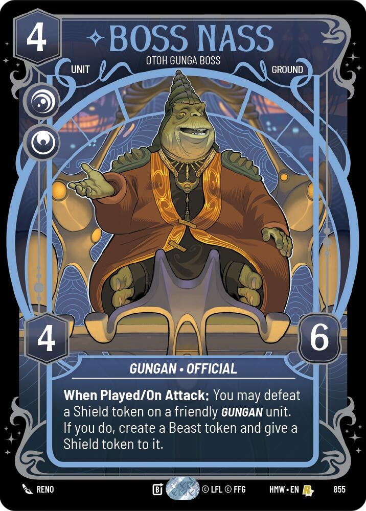 Image for Boss Nass - Otoh Gunga Boss (Prestige Foil) (855) (Homeworlds) (HMW) - Star Wars: Unlimited