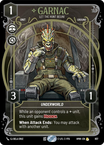 Image for Garnac - Let the Hunt Begin! (Prestige Foil) (857) (Homeworlds) (HMW) - Star Wars: Unlimited