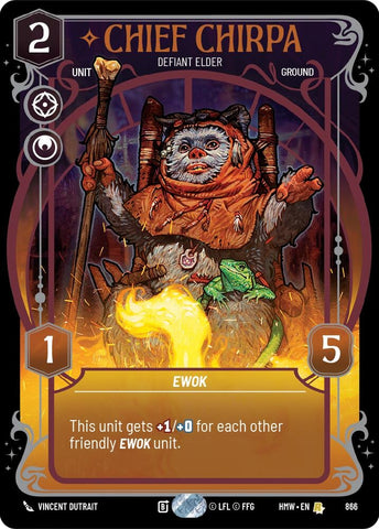 Image for Chief Chirpa - Defiant Elder (Prestige Foil) (866) (Homeworlds) (HMW) - Star Wars: Unlimited