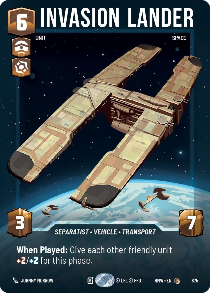 Image for Invasion Lander (Prestige Foil) (875) (Homeworlds) (HMW) - Star Wars: Unlimited