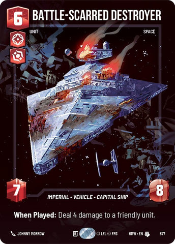 Image for Battle-Scarred Destroyer (Prestige Foil) (877) (Homeworlds) (HMW) - Star Wars: Unlimited