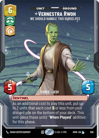 Image for Vernestra Rwoh - We Should Handle This Ourselves (Prestige Foil) (889) (Homeworlds) (HMW) - Star Wars: Unlimited