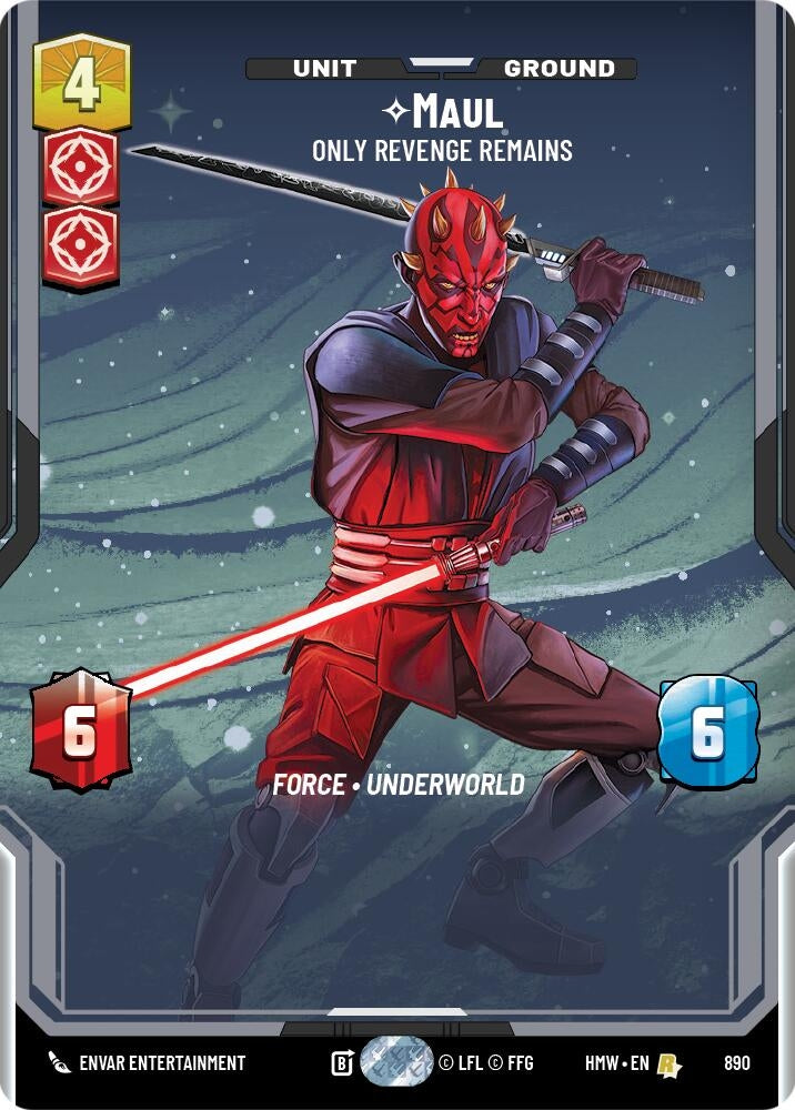 Image for Maul - Only Revenge Remains (Prestige Foil) (890) (Homeworlds) (HMW) - Star Wars: Unlimited