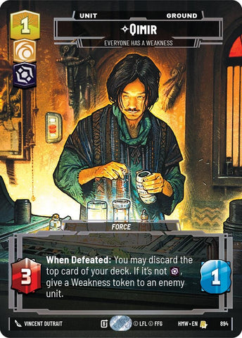 Image for Qimir - Everyone Has a Weakness (Prestige Foil) (894) (Homeworlds) (HMW) - Star Wars: Unlimited