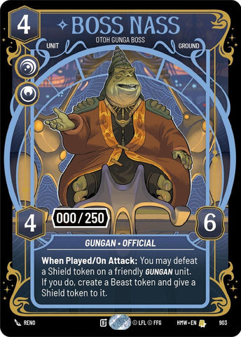 Image for Boss Nass - Otoh Gunga Boss (Serialized) (903) (Homeworlds) (HMW) - Star Wars: Unlimited