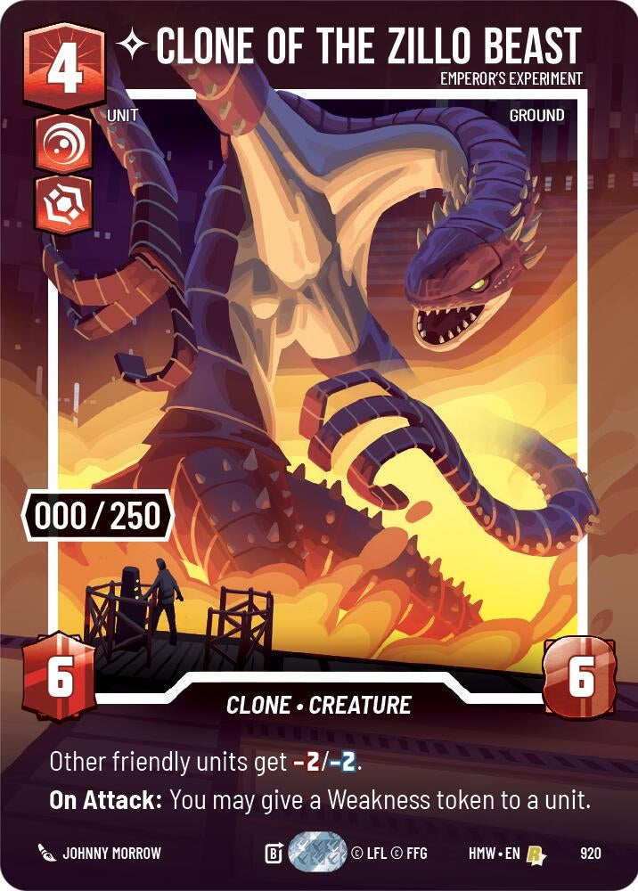 Image for Clone of the Zillo Beast - Emperor's Experiment (Serialized) (920) (Homeworlds) (HMW) - Star Wars: Unlimited