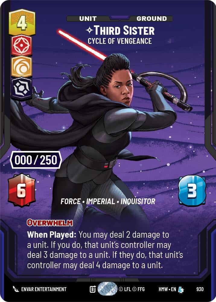 Image for Third Sister - Cycle of Vengeance (Serialized) (930) (Homeworlds) (HMW) - Star Wars: Unlimited
