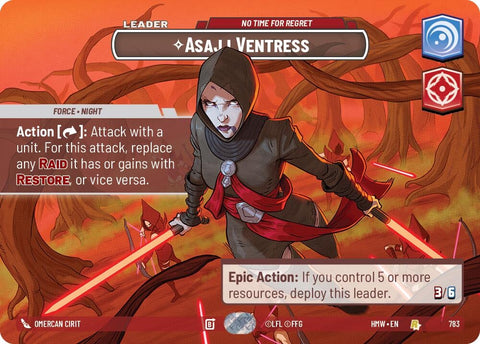 Image for Asajj Ventress - No Time For Regret (Showcase) (783) (Homeworlds) (HMW) - Star Wars: Unlimited