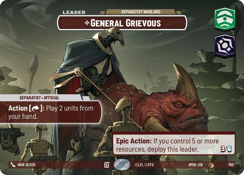 Image for General Grievous - Separatist Warlord (Showcase) (790) (Homeworlds) (HMW) - Star Wars: Unlimited