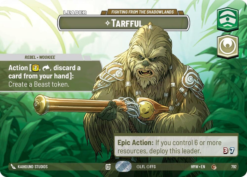 Image for Tarfful - Fighting from the Shadowlands (Showcase) (792) (Homeworlds) (HMW) - Star Wars: Unlimited