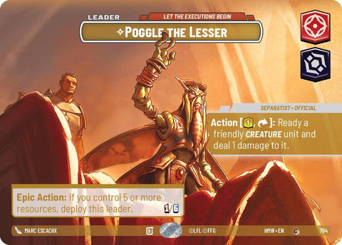 Image for Poggle the Lesser - Let the Executions Begin (Showcase) (794) (Homeworlds) (HMW) - Star Wars: Unlimited