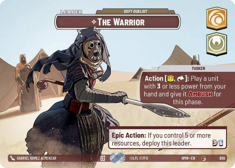 Image for The Warrior - Deft Duelist (Showcase) (800) (Homeworlds) (HMW) - Star Wars: Unlimited