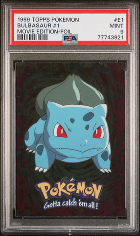 BULBASAUR - MOVIE EDITION FOIL - TOPPS - PSA 9 Pokemon Single