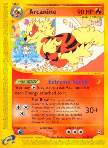 Image for Arcanine (002/147) (Aquapolis) - Pokemon