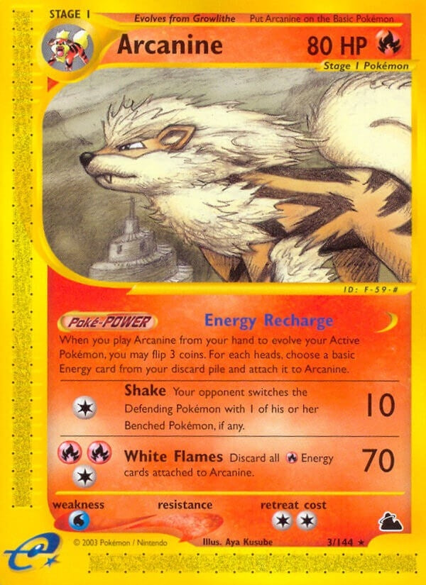 Arcanine (3) (003/144) (Skyridge) Pokemon