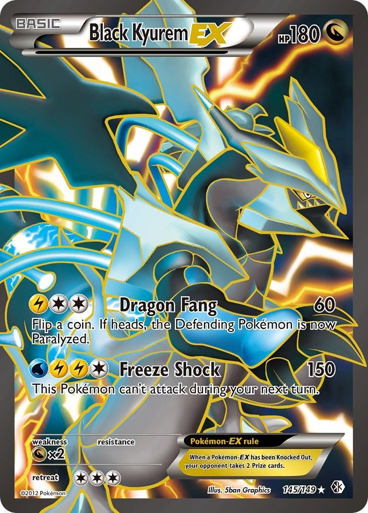 Black Kyurem EX (145 Full Art) (145/149) (Boundaries Crossed) Pokemon