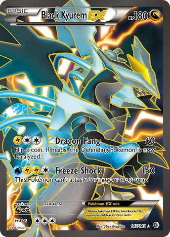 Black Kyurem EX (145 Full Art) (145/149) (Boundaries Crossed) Pokemon