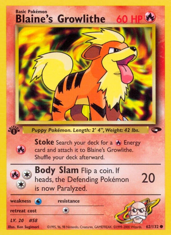 Blaine's Growlithe (062/132) (Gym Challenge) Pokemon