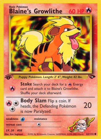 Blaine's Growlithe (062/132) (Gym Challenge) Pokemon